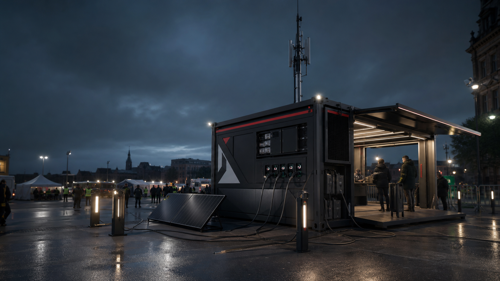 Conterbase Emergency Hub deployed as a public power and connectivity point